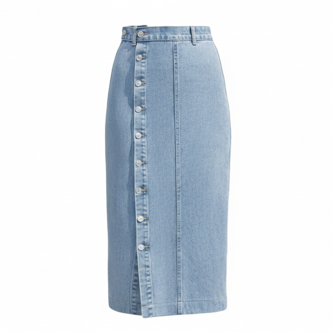 Lily™ - Denim Button Skirt