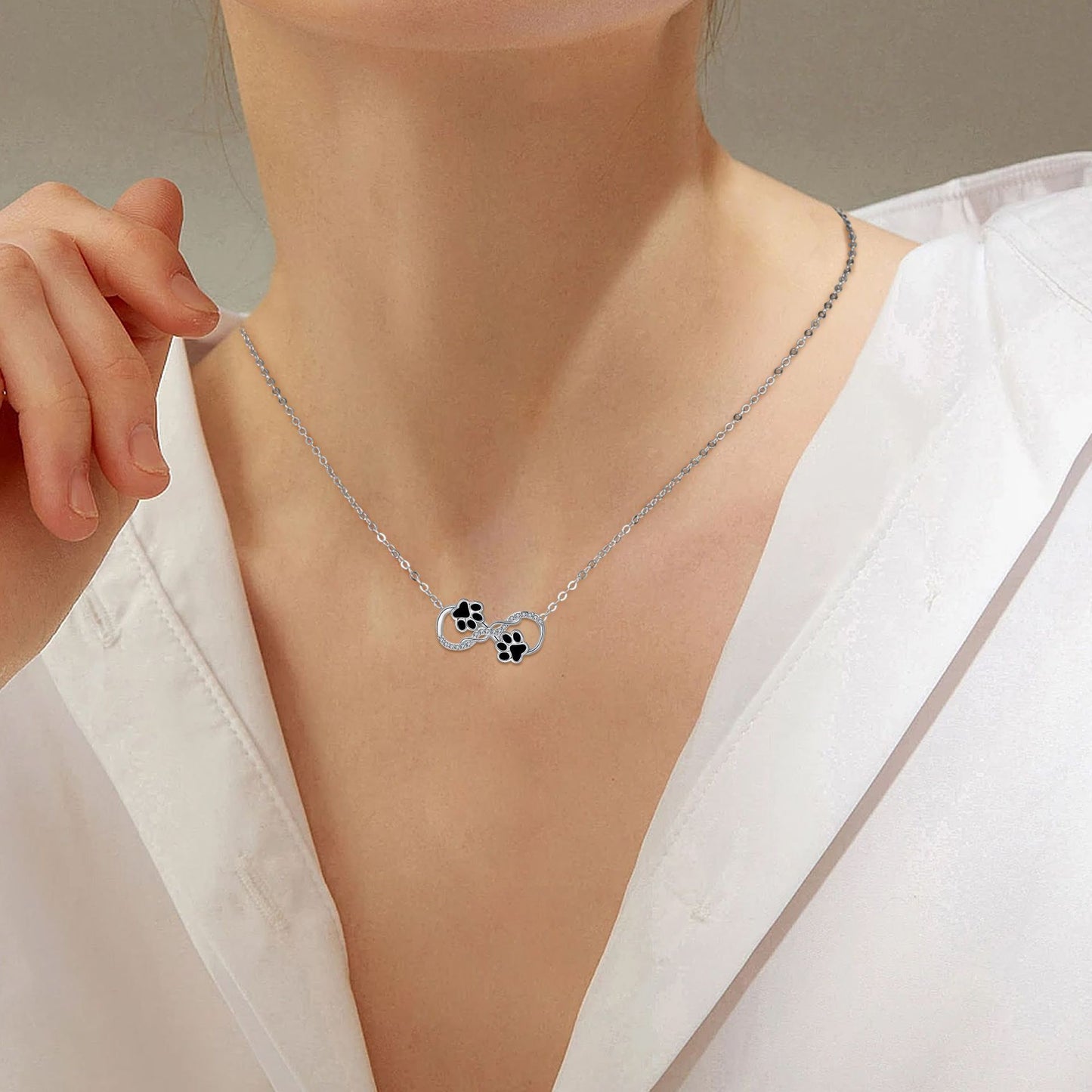 Infinity Symbol Pendant Necklace with Zirconia
