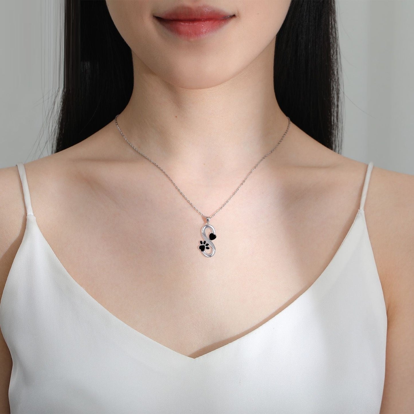 Infinite Symbol Necklace Hearts Paw Print