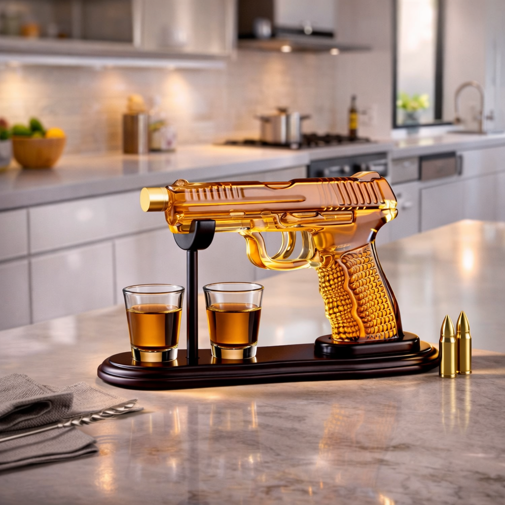 Whisky Bottle – Gun Set Edition with Glasses
