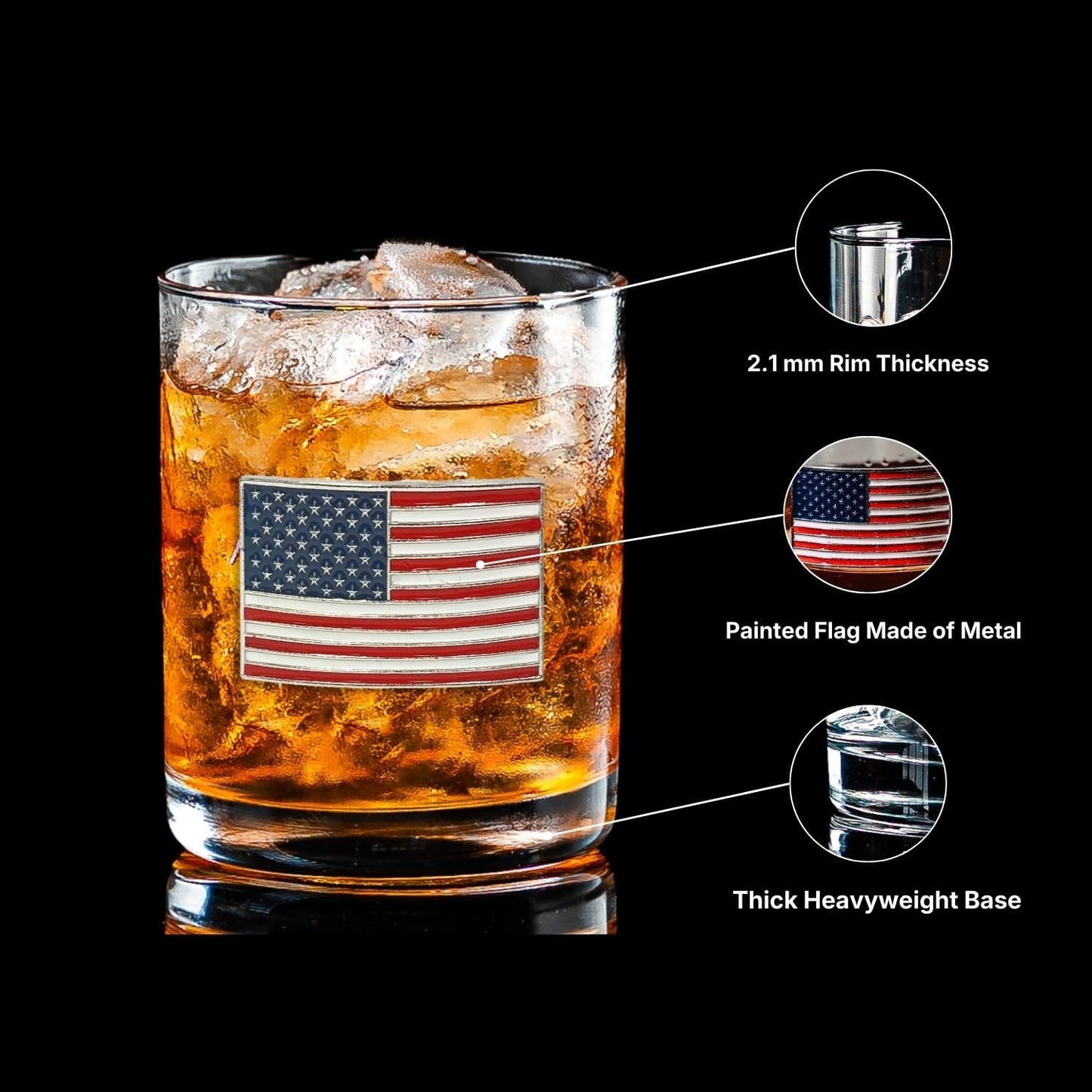 USA Flag Decanter & Whiskey Glass Set