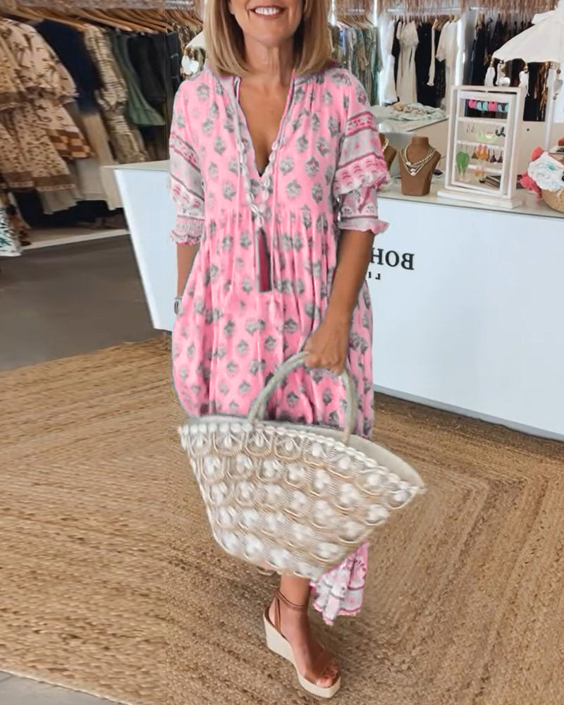Claudia | Relaxed Bohemian Midi Dress