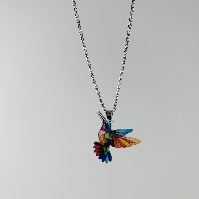 Vintage Colourful Bird Necklace