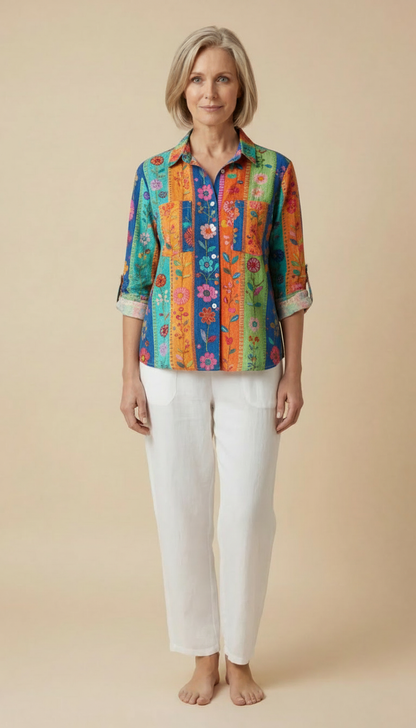 Monera™ - Vintage Printed Spring Blouse