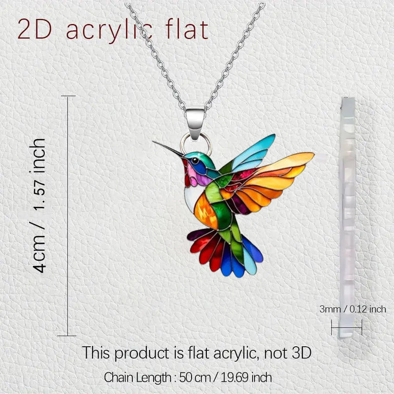 Vintage Colourful Bird Necklace