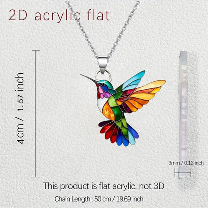Vintage Colourful Bird Necklace