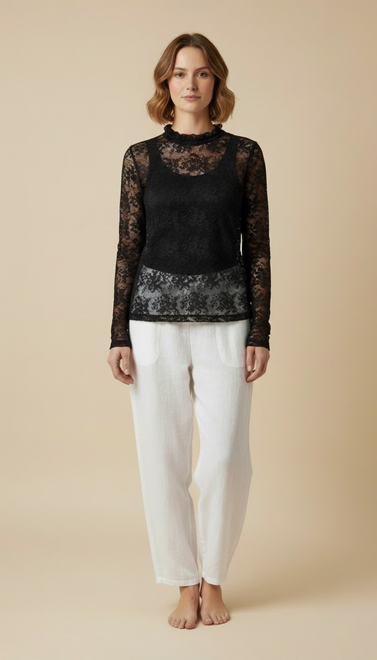 Amaris™ Sheer Embroidered Lace Top