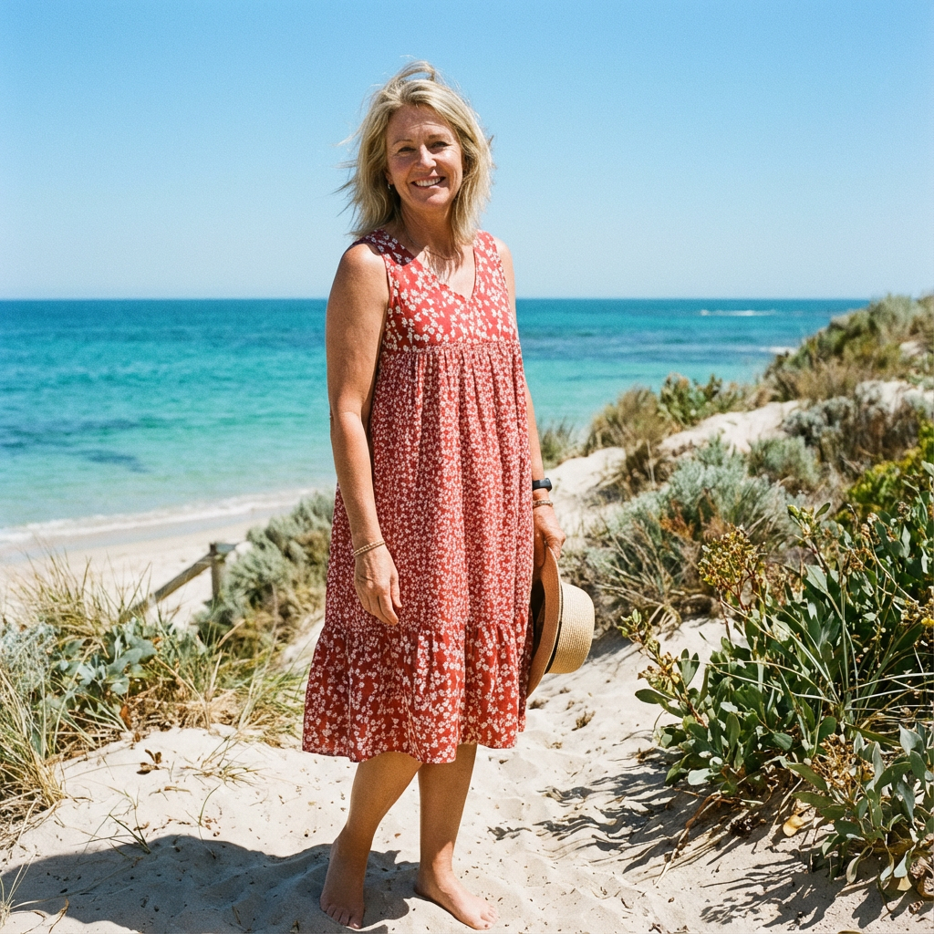 Ava™ – Sleeveless Floral V-Neck Dress