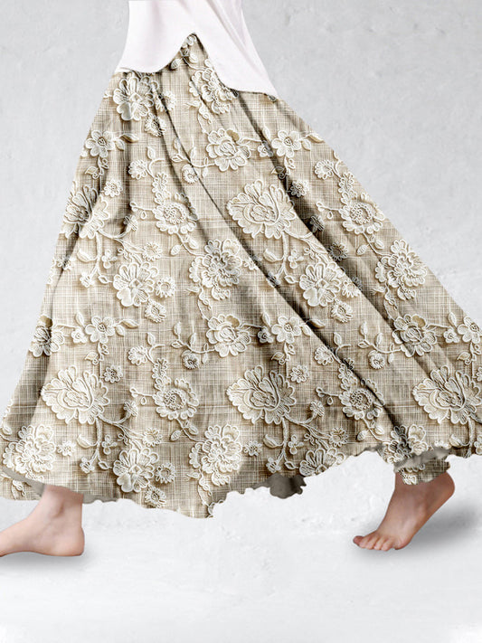 Lumi | Delicate Lace Print Skirt