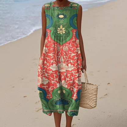 Leilani™ | Artistic Sleeveless Summer Dress