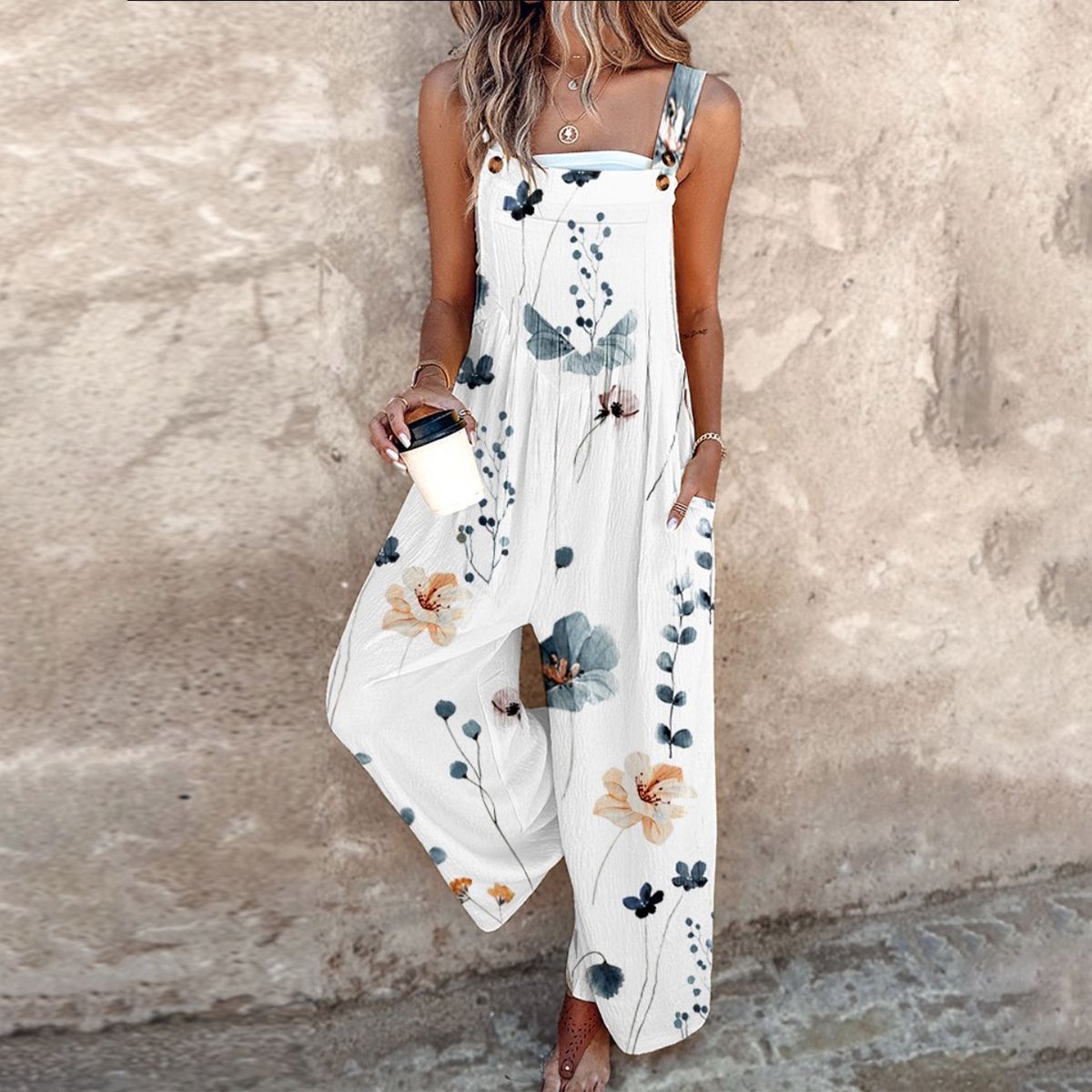 Comfortable Printed Dungarees
