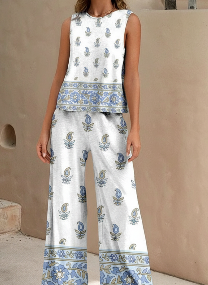 Seraphia™ Sleeveless Floral Wide-Leg Two-Piece Set
