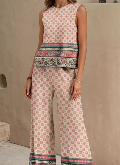 Soleira™ Sleeveless Floral Wide-Leg Two-Piece Set