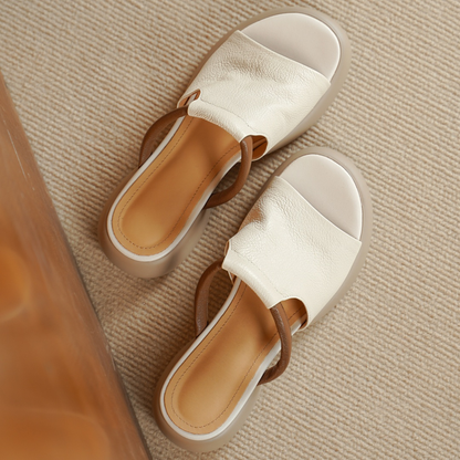 Aria™ Sheepskin Peep-Toe Slides Sandals