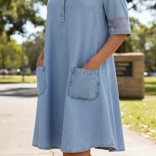 Elira™ – Casual Denim Pocket Dress