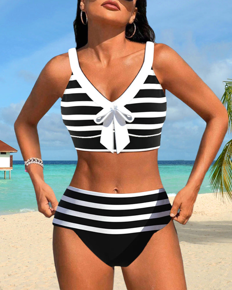 Grace® | Striped High-Waisted Bikini