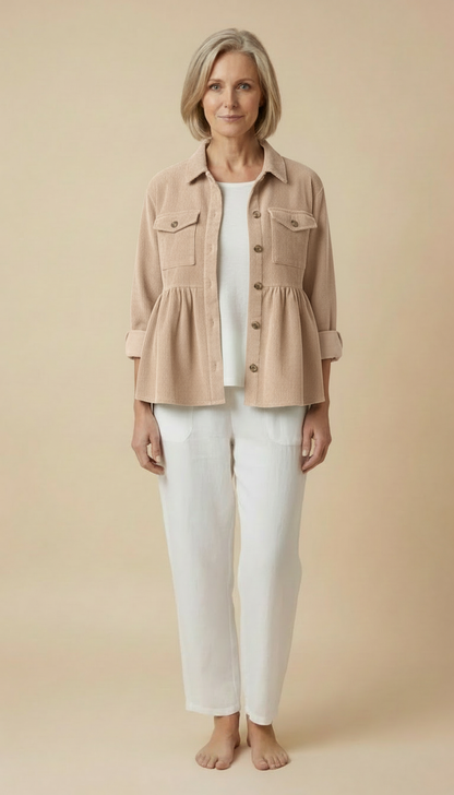 Keira™ - Vintage Long Sleeve Button Down Oversized Top