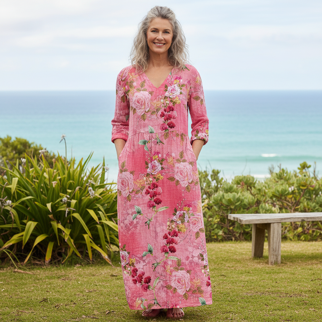 Elowen Vintage Floral Maxi Dress