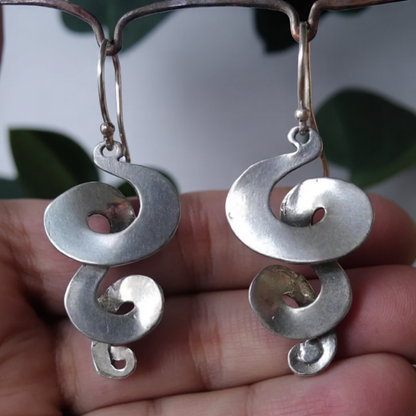 Vintage Spiral Earrings in Silver