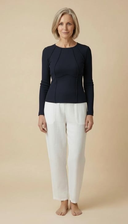 Alma™ – Long-sleeved Spring Top With Piping