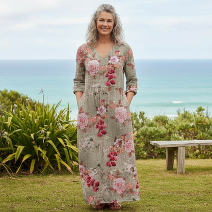Elowen Vintage Floral Maxi Dress