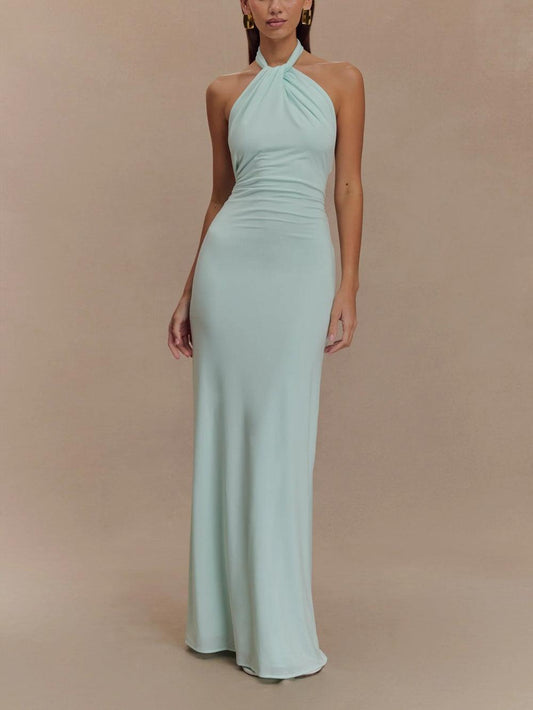Aveline™- GRACEFUL HALTER MAXI DRESS