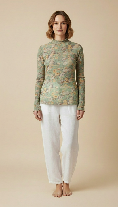 Ravena™ Printed Mesh Long-Sleeve Top