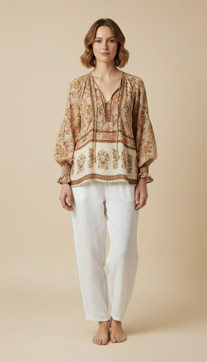 Elowen™ Bohemian Floral Blouse