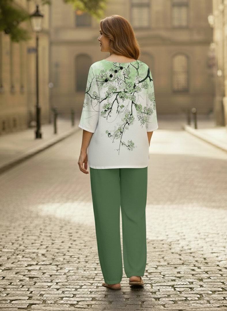 Florevra™ Floral Print Relaxed Two-Piece Set