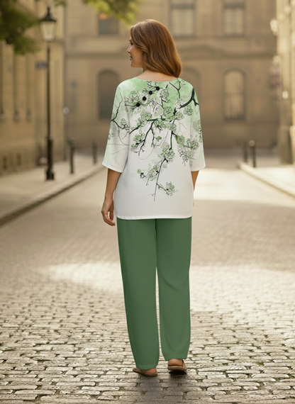 Florevra™ Floral Print Relaxed Two-Piece Set