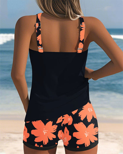 Judith | U-Neck Sleeveless Printed Tankini