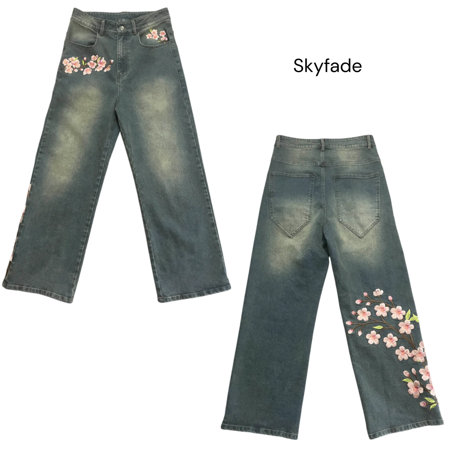 Unisex Sakura Zip Up & Jeans 100% Cotton