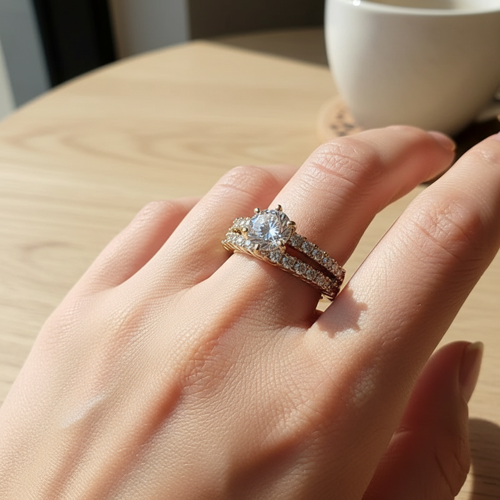 Seraphina™ – Eternal Radiance Ring Set (Gold)