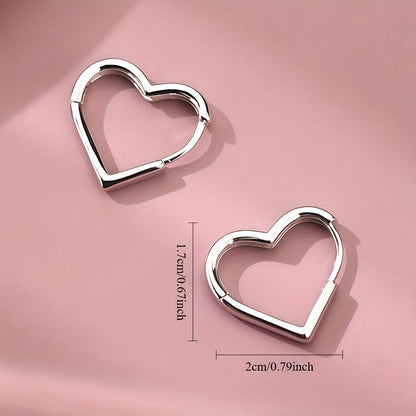 Heart-shaped stainless steel earrings in gold