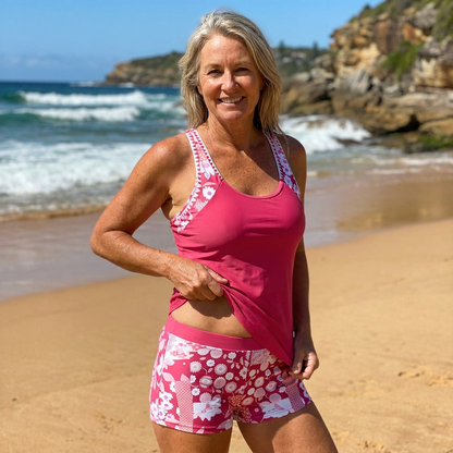 Colette™ - Swimsuit Tank Top with Printed Boxer Set