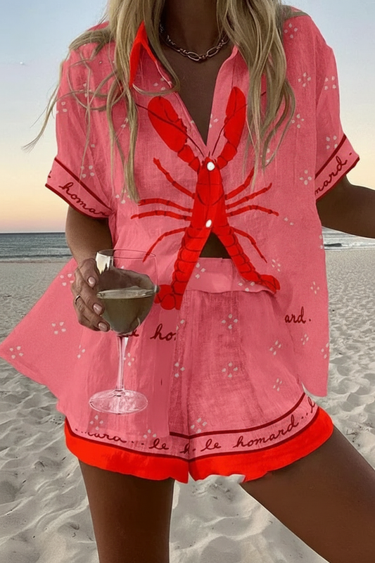 Pallina - Short Pink Summer Suit