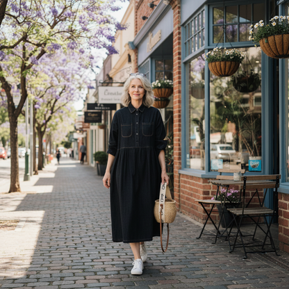 Arden™ – Loose-Fit Denim Shirt Dress