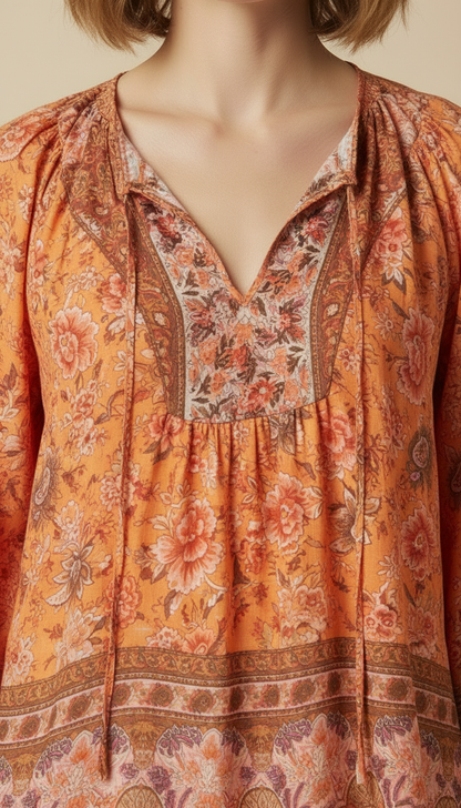Elowen™ Bohemian Floral Blouse