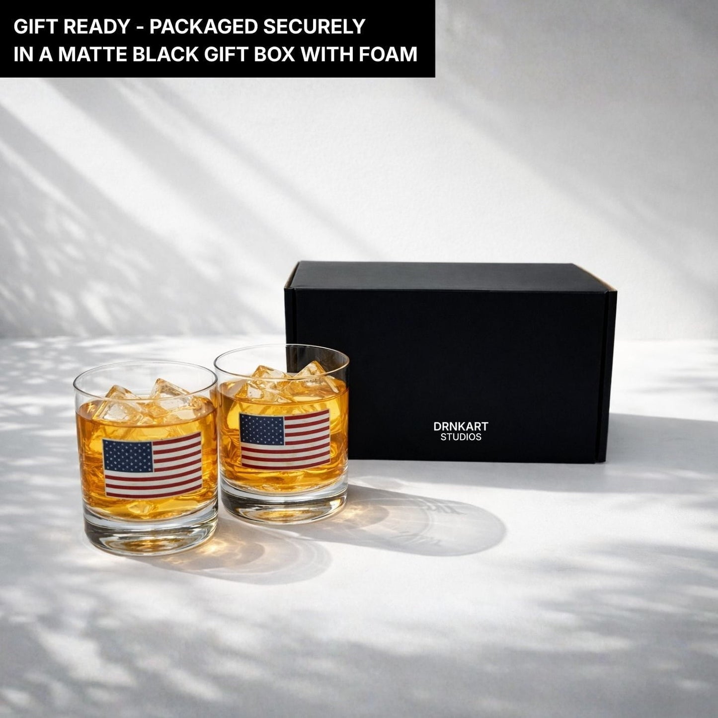 USA Flag Whiskey Glasses