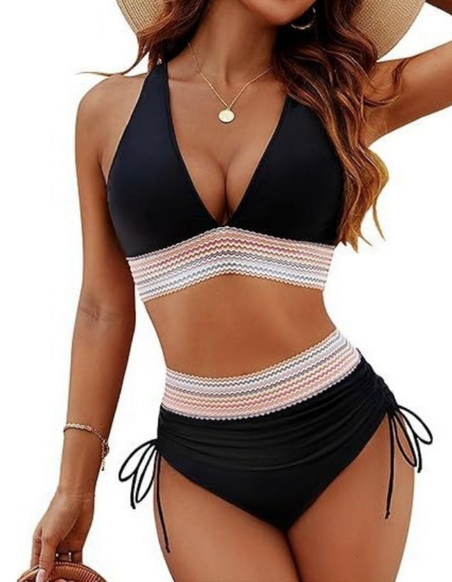 Patchwork bikini 2-piece set