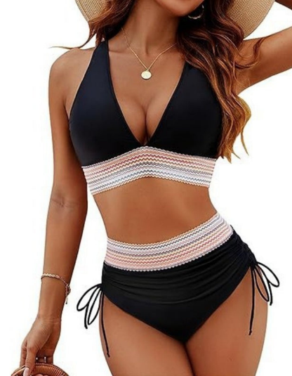 Patchwork bikini 2-piece set
