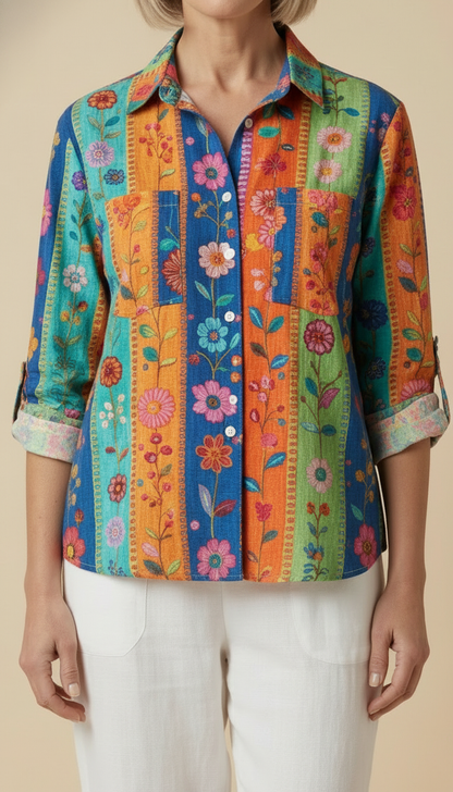 Monera™ - Vintage Printed Spring Blouse