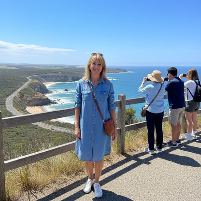 Brielle™ – Polo Neck Denim Shirt Dress