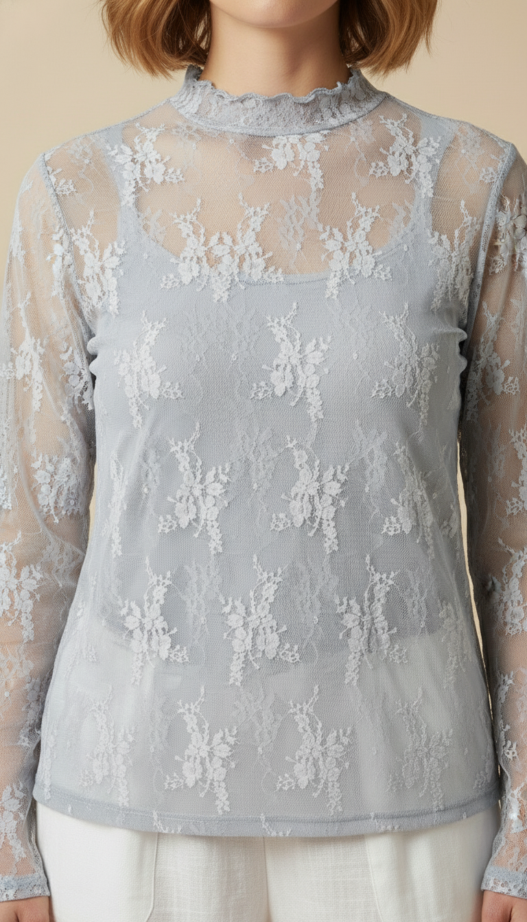 Amaris™ Sheer Embroidered Lace Top