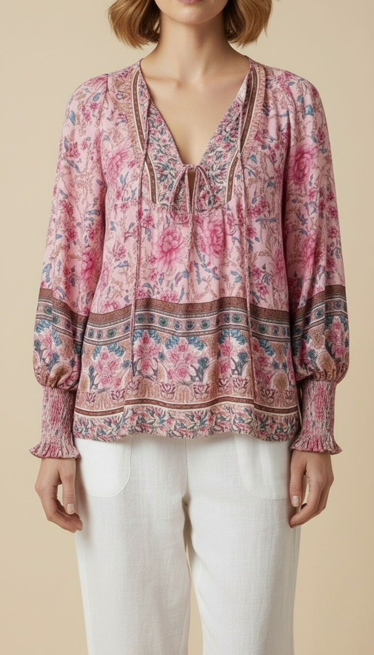 Elowen™ Bohemian Floral Blouse
