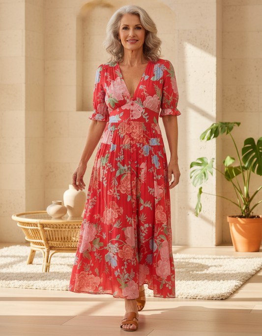 Amara | Vibrant Floral Midi Dress