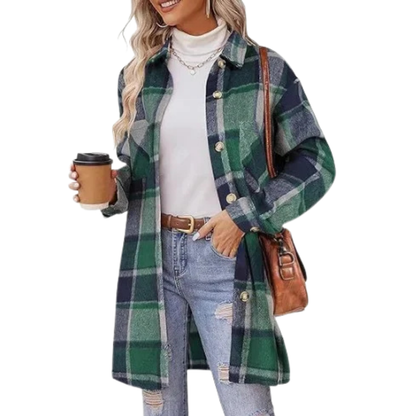 Avery™ - Plaid Button Shirt Jacket