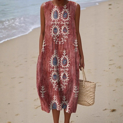 Alinta™ | Sleeveless Boho Midi Dress