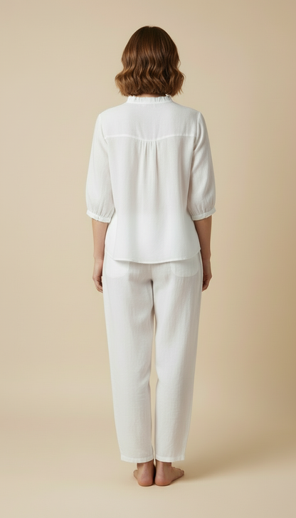 Virelle™ - Elegant Relaxed Cotton Summer Blouse