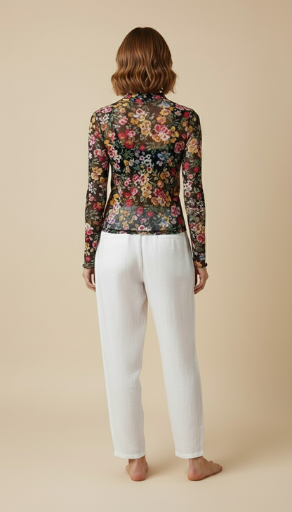 Ravena™ Printed Mesh Long-Sleeve Top